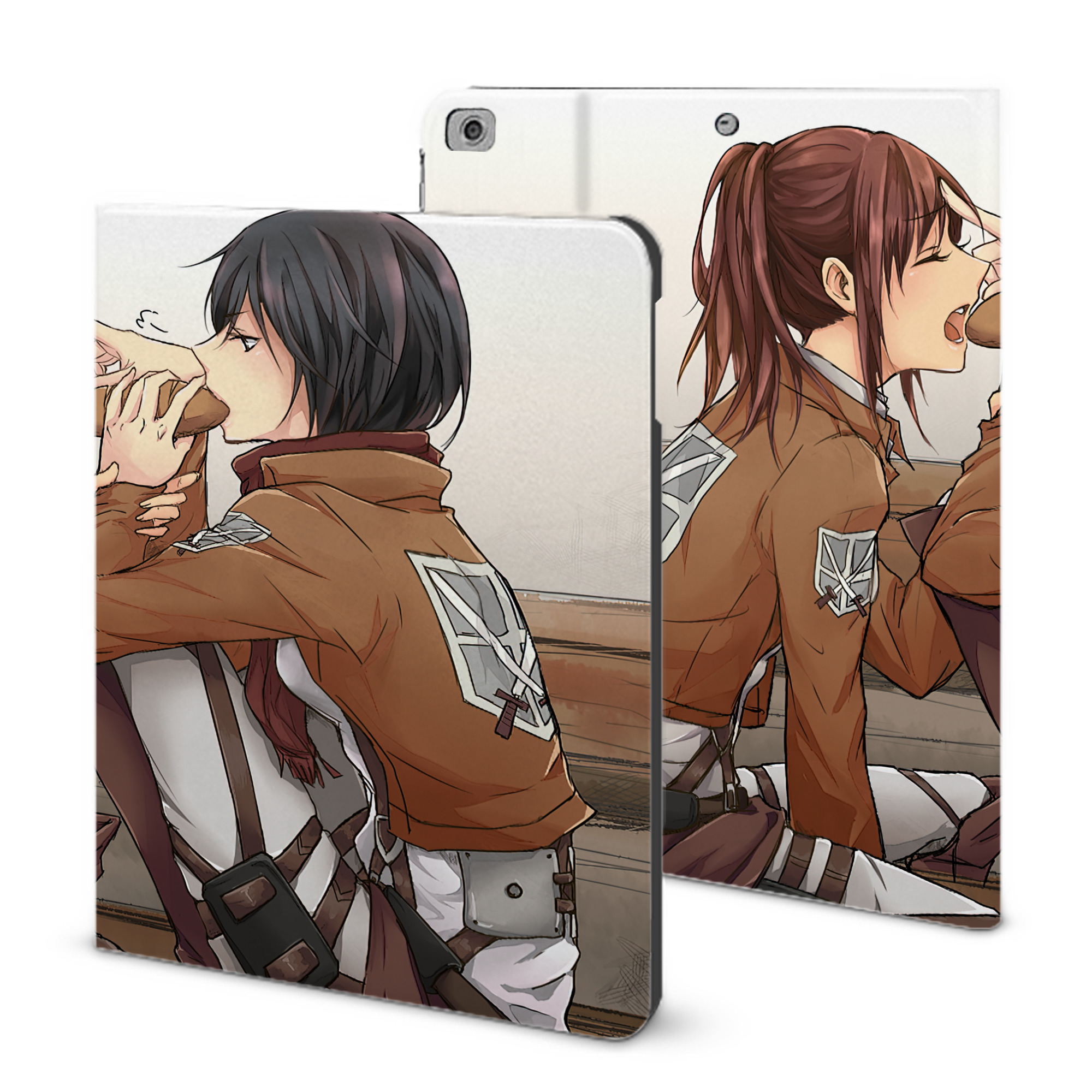 （画像用） 進撃の巨人 Attack on Titan IPad ケース ブック型 PUレザー TPU 耐衝撃 軽量 薄型 ペン収納なし 全面保護 IPad 各モデル対応